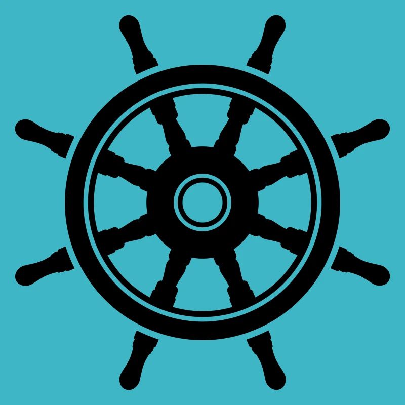 Symbolform des Schiffsrudersymbols. Logo des Schiffsruders