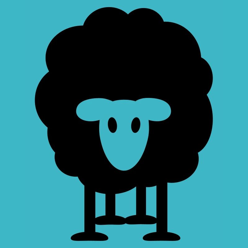 dickes schwarzes Schaf Schäfer Wolle Heidschnucken