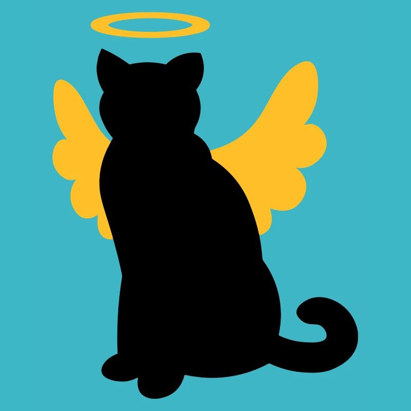 Katze mit Engelsflügel und Heiligenschein