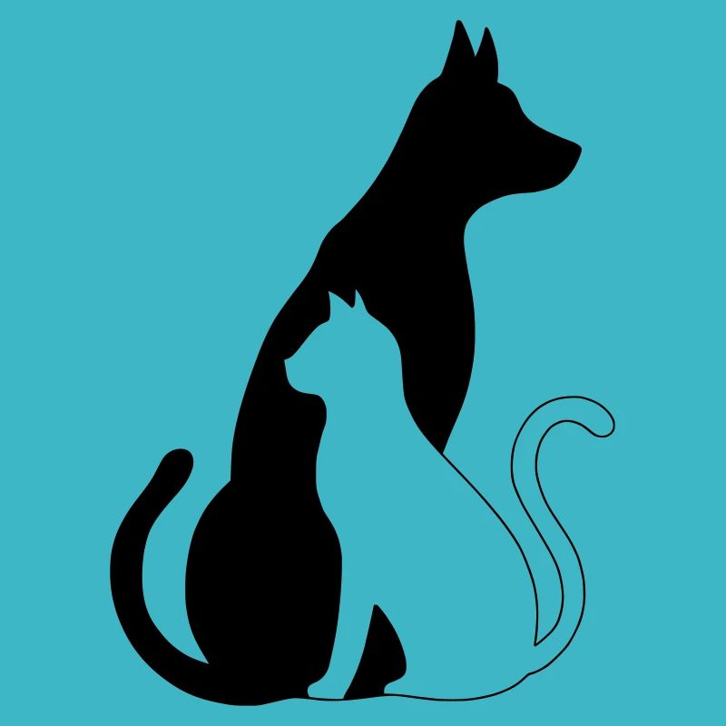 chien chat silhouette