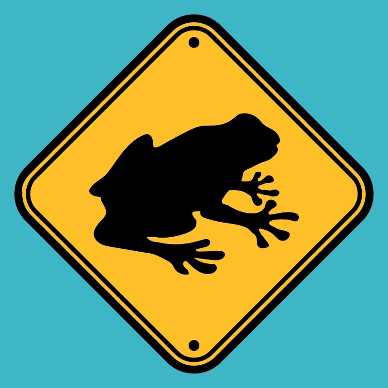 caution frog shield warning warning zon