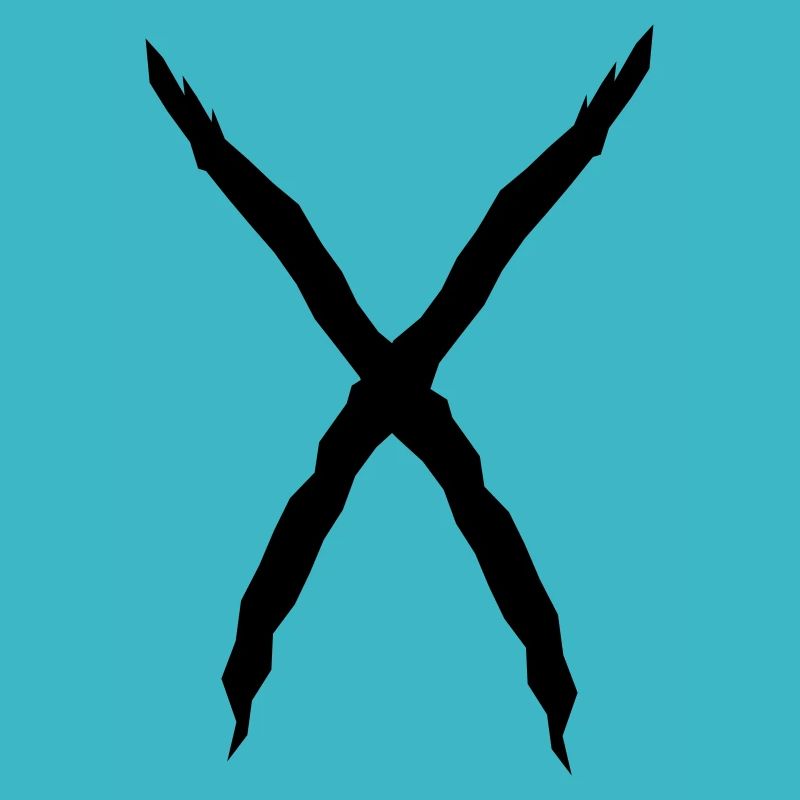 X Shape Letter Cool Scratch Wound Flesh Wound