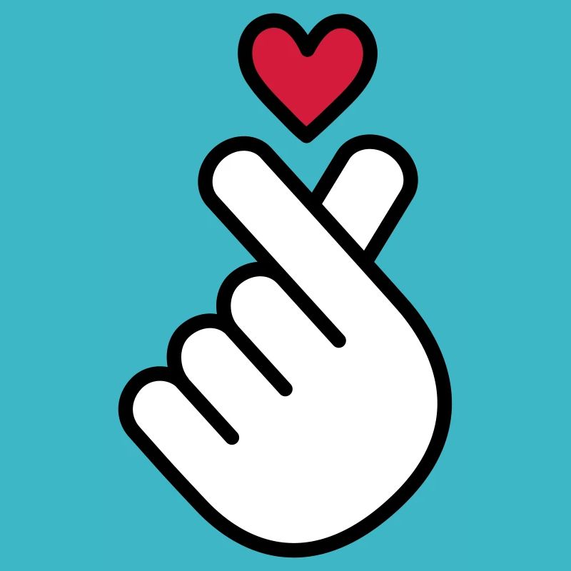 Cuore K-pop, simbolo della musica pop Corea K, dito, mano