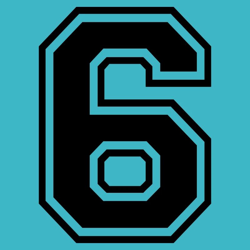 6 number Six numeral number back number gift