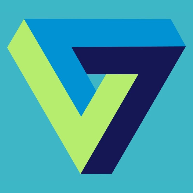 The impossible triangle optical illusion