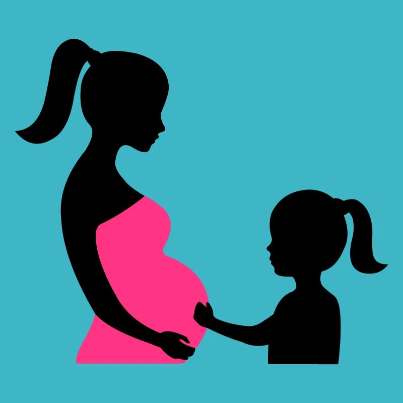 Schwangere mit Tochter Silhouette