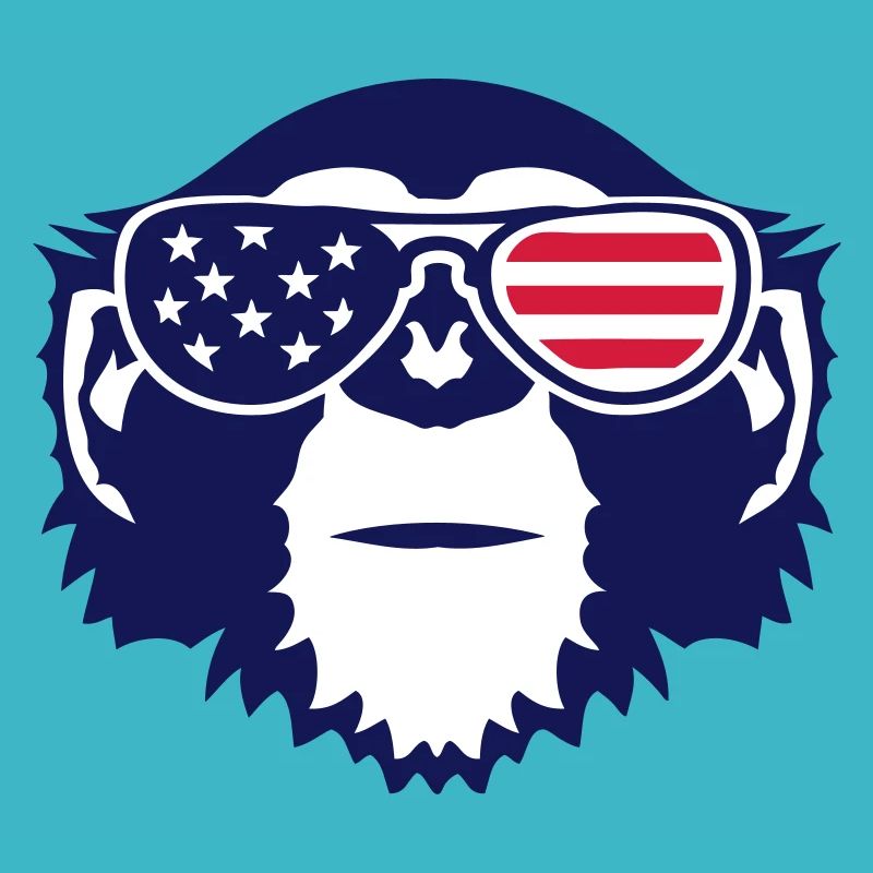Affekopf-Sonnenbrillesonnenfarbe-Amerika-Flagge