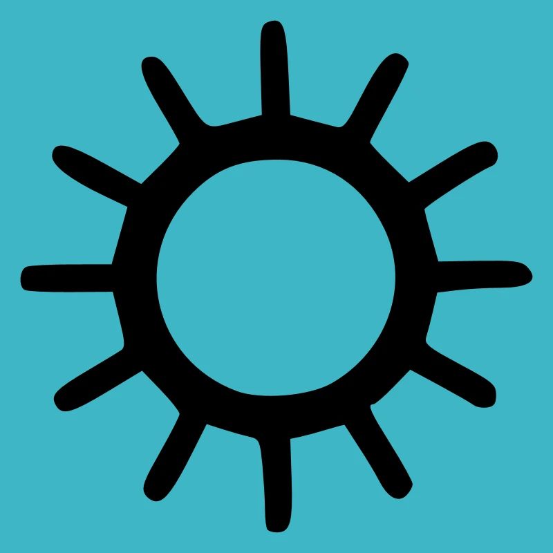 Sun Drawing Nature Sketch black