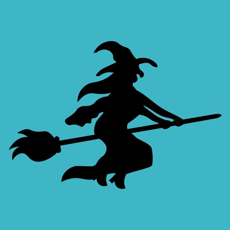 Sorcière sur balai - Halloween