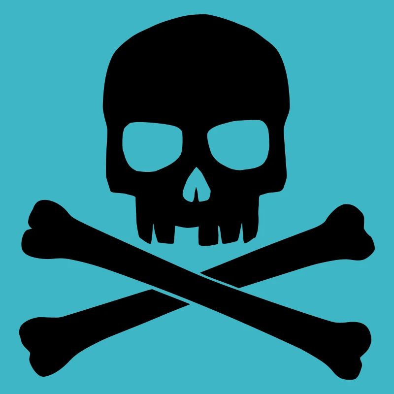 Black skull with crossed bones