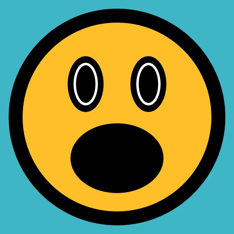 Verblüfftes Emoticon - Bildsymbol - Strichgesicht