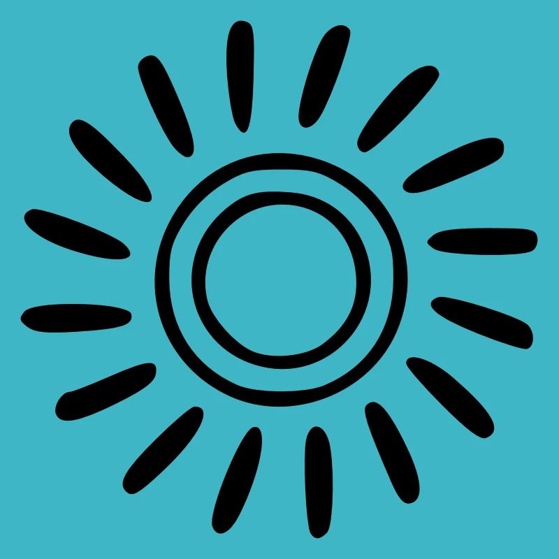 Sun Drawing Nature Sketch black
