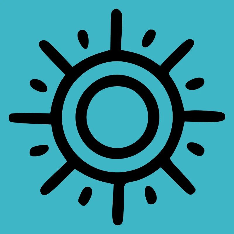 Sun Drawing Nature Sketch black