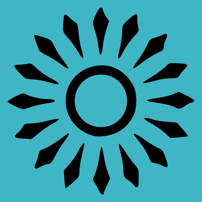 Sun Drawing Nature Sketch black
