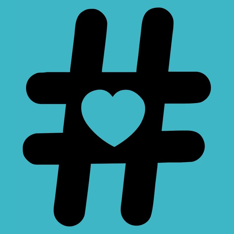 Logo Hashtag Symbol mit Herz