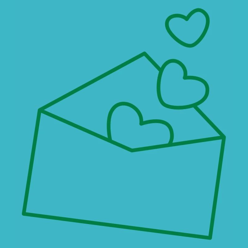 enveloppe avec des cœurs
