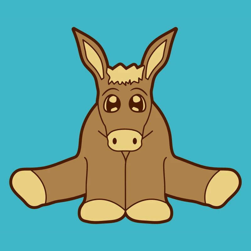 petit bébé mignon mignon assis âne cheval poney k
