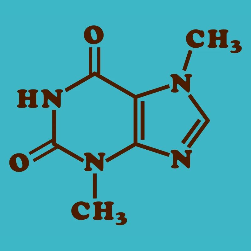 Fórmula química de la molécula de teobromina de chocolate