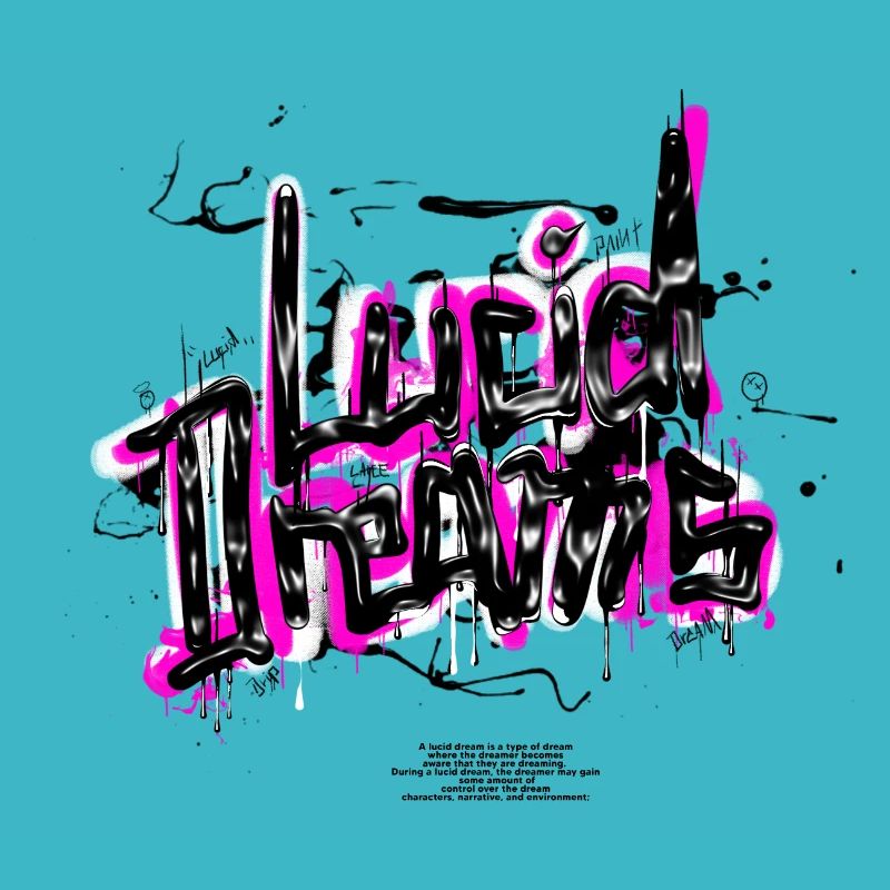 lucid dreams - dessiné à la main - pink