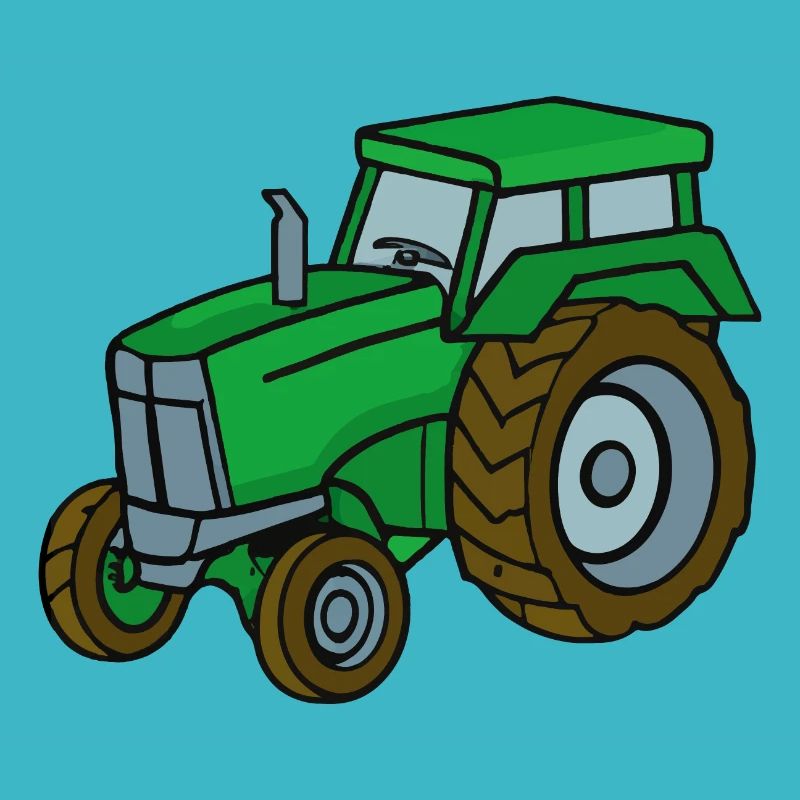 Grüner Traktor Illustration Kinder Geschenkidee