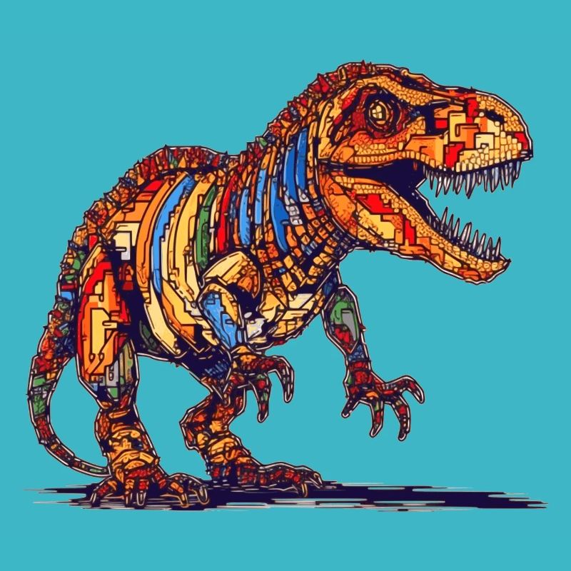 Pixel Dino im Stil alter Videospiele Grafik