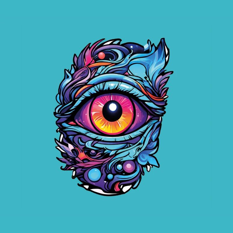 Colour explosion in view: Mystical eye artwork