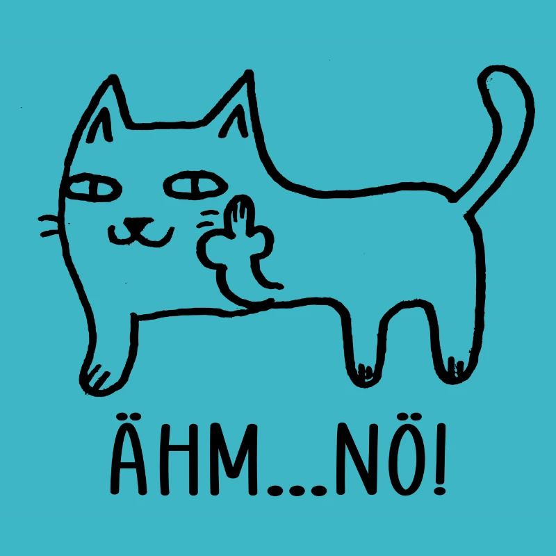 Nö Katze Mittelfinger Humor
