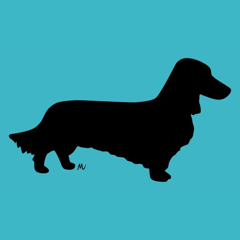 Langhaarige Dackelsilhouette