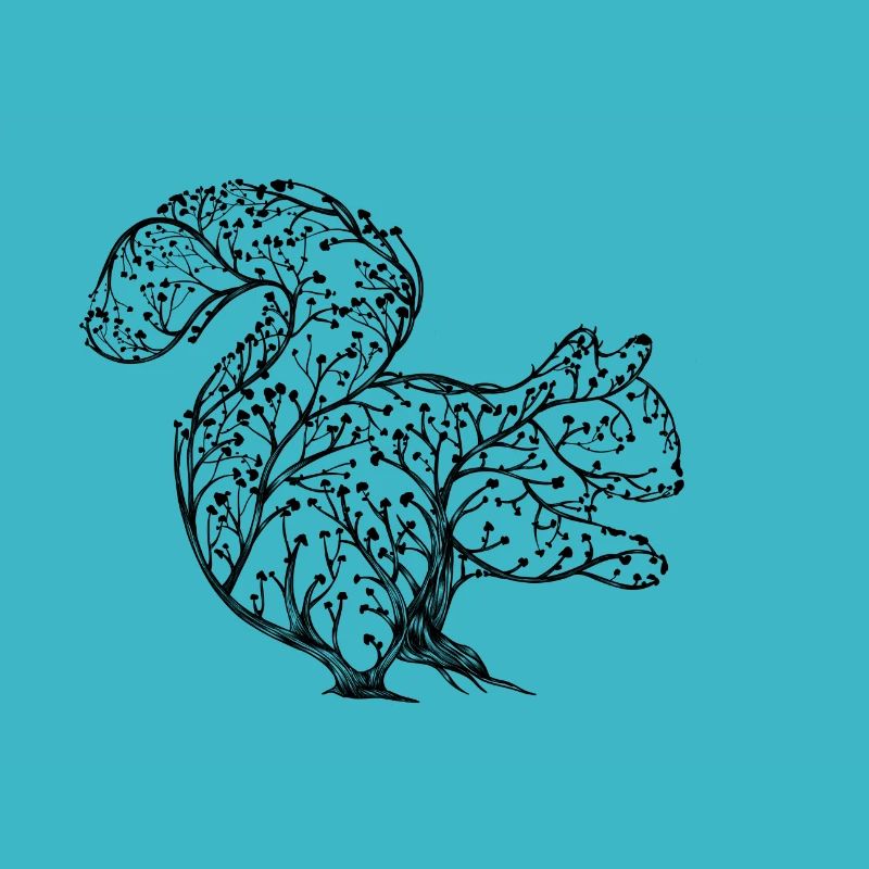 Squirrel made from branches. Decorative