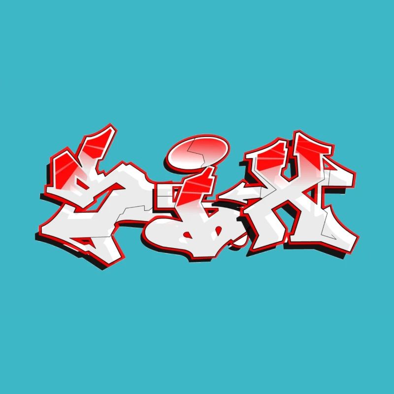 Graffitis urbains en rouge et blanc audacieux
