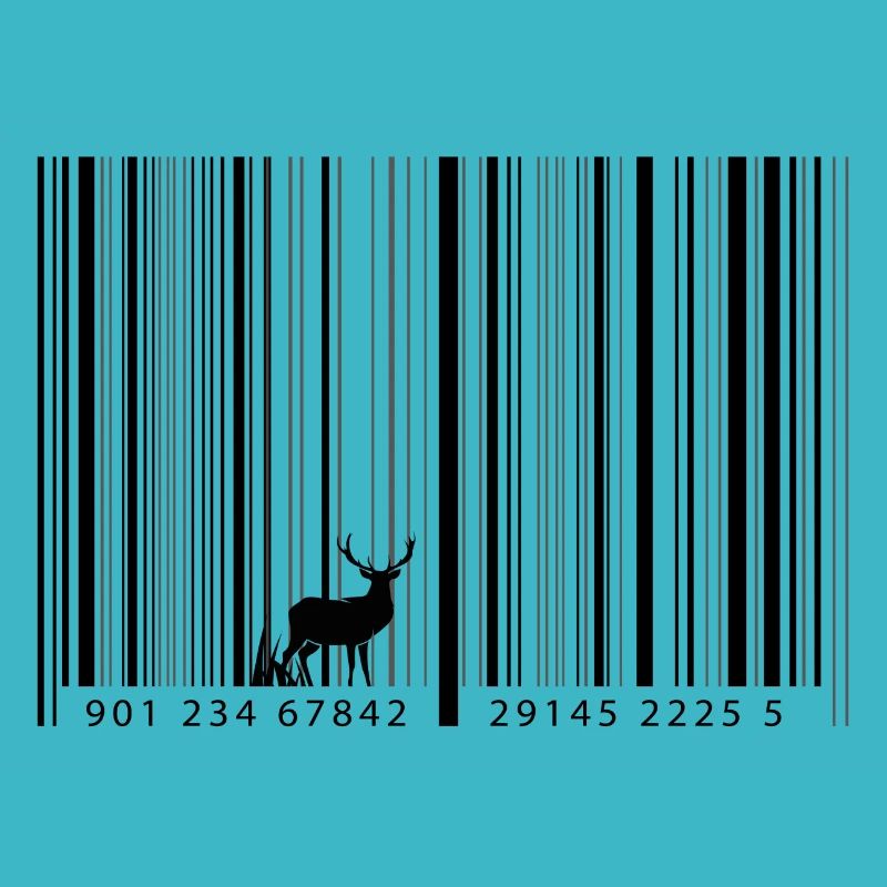 Code-barres comme forêt avec cerf