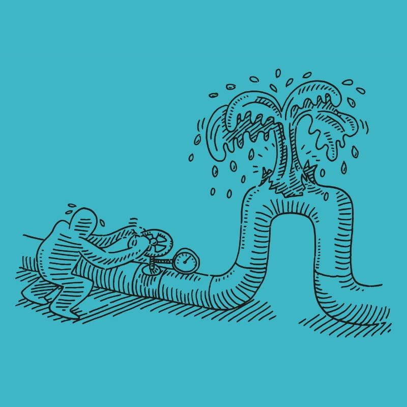 Technician Pipeline Problem Oil Leak Drawing