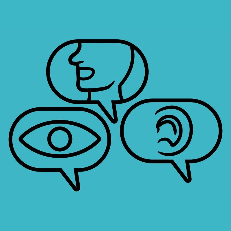 Speech bubbles See Hear Speak