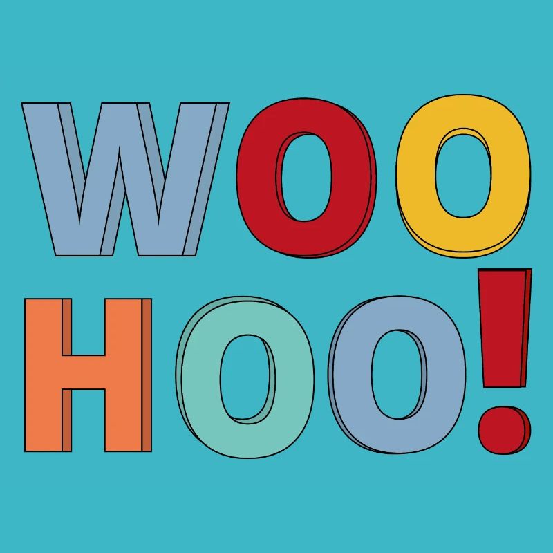 Woohoo Kalligraphie Textdesign.