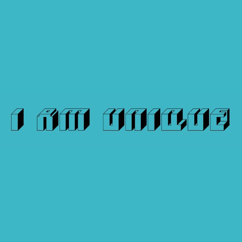 I AM UNIQUE 3D Buchstaben liegend transparent