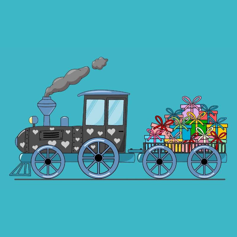 Children's train railway with trailer