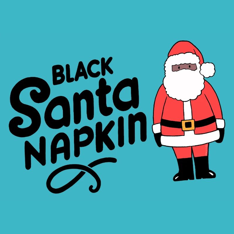 Black Santa Napkin