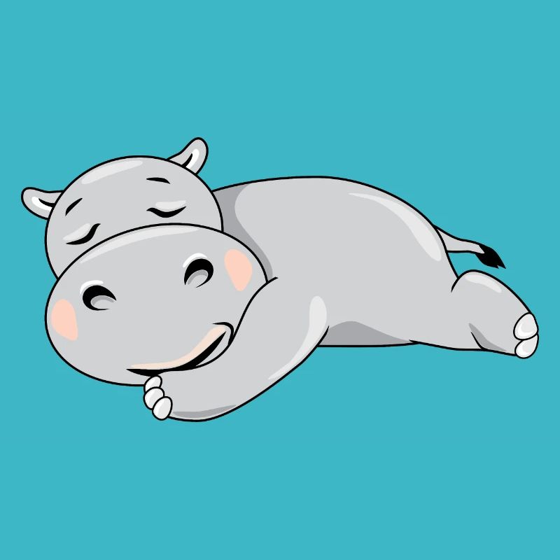 Hippopotame de sommeil mignon