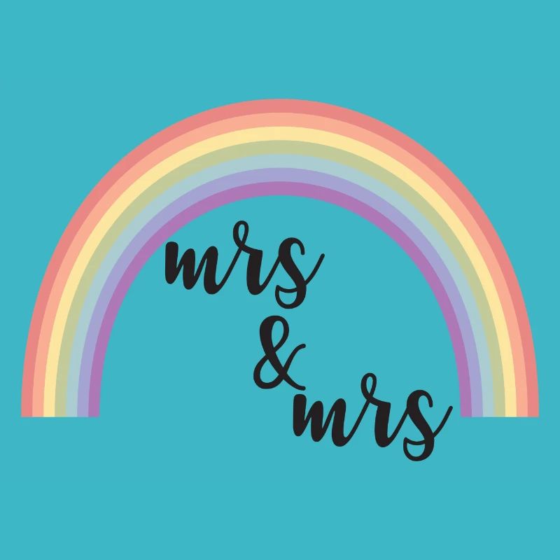 Rainbow Stripes Mrs and Mrs