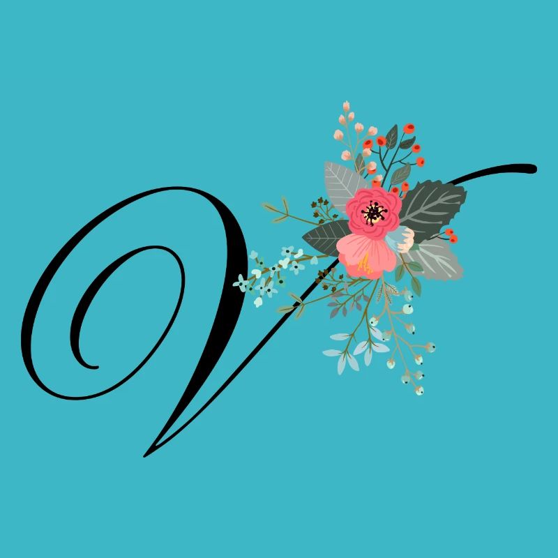 Buchstabe v Blumen