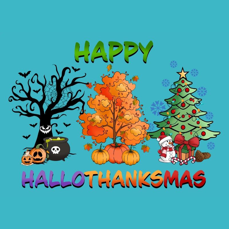 Happy Hallothanksmas Christmas Tree