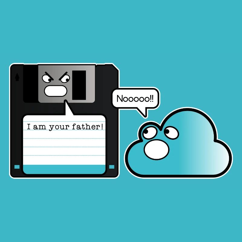 Diskette Cloud Speicher Vater Computer Witz