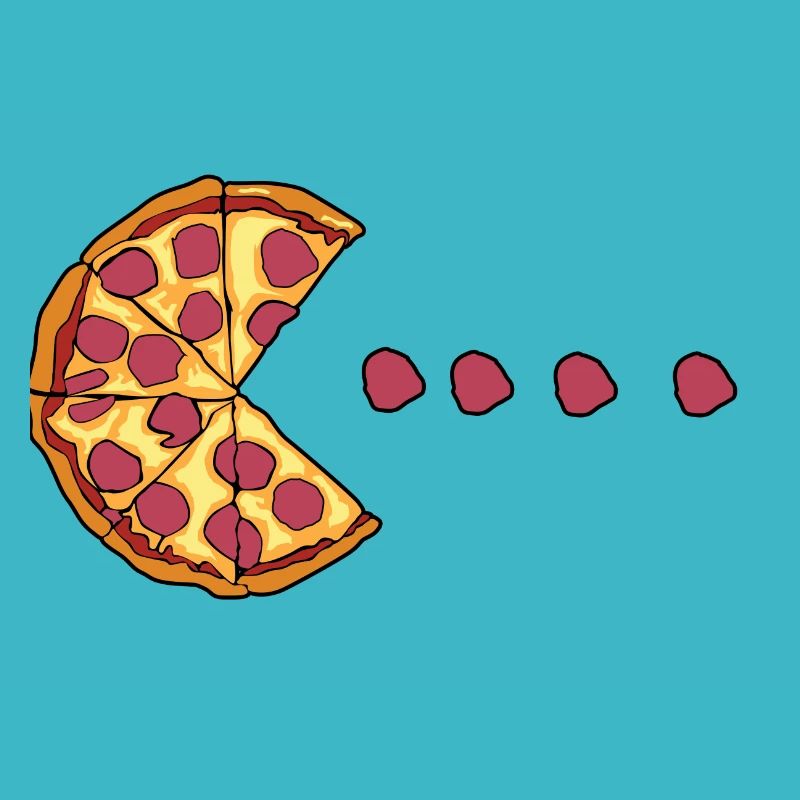 Pizza eats salami
