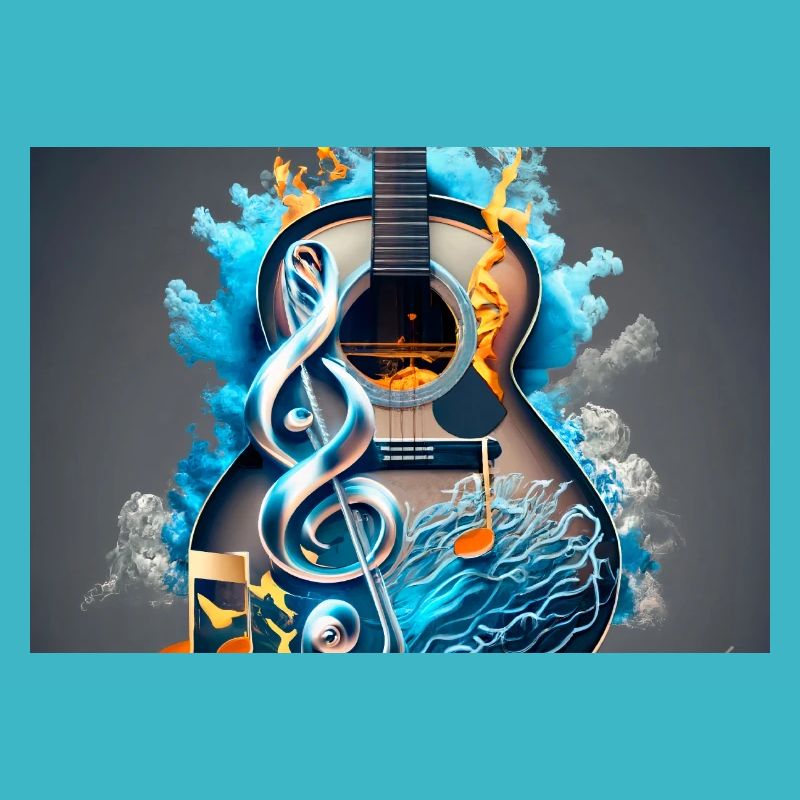 guitare acoustique colorée
