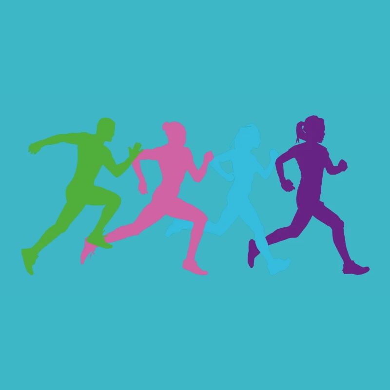 Running group colorful-colorful