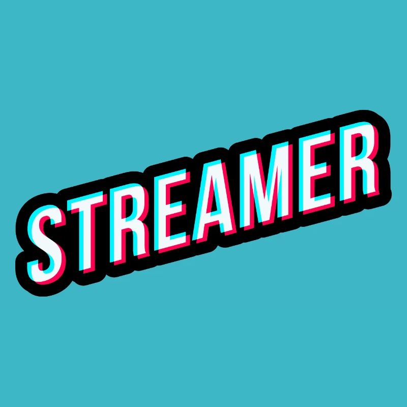 Streamer design in tik tok style glitch 3d effect