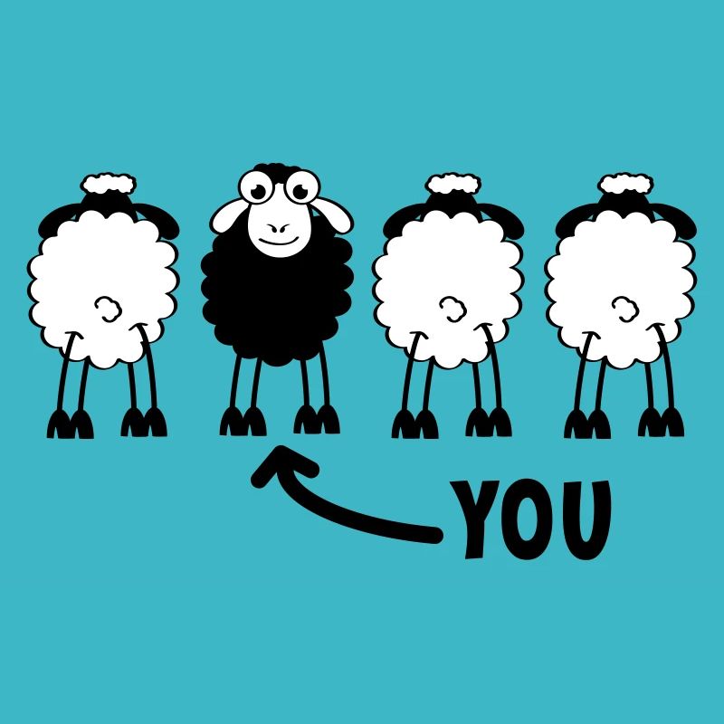 Das schwarze Schaf, das du bist. anders sein