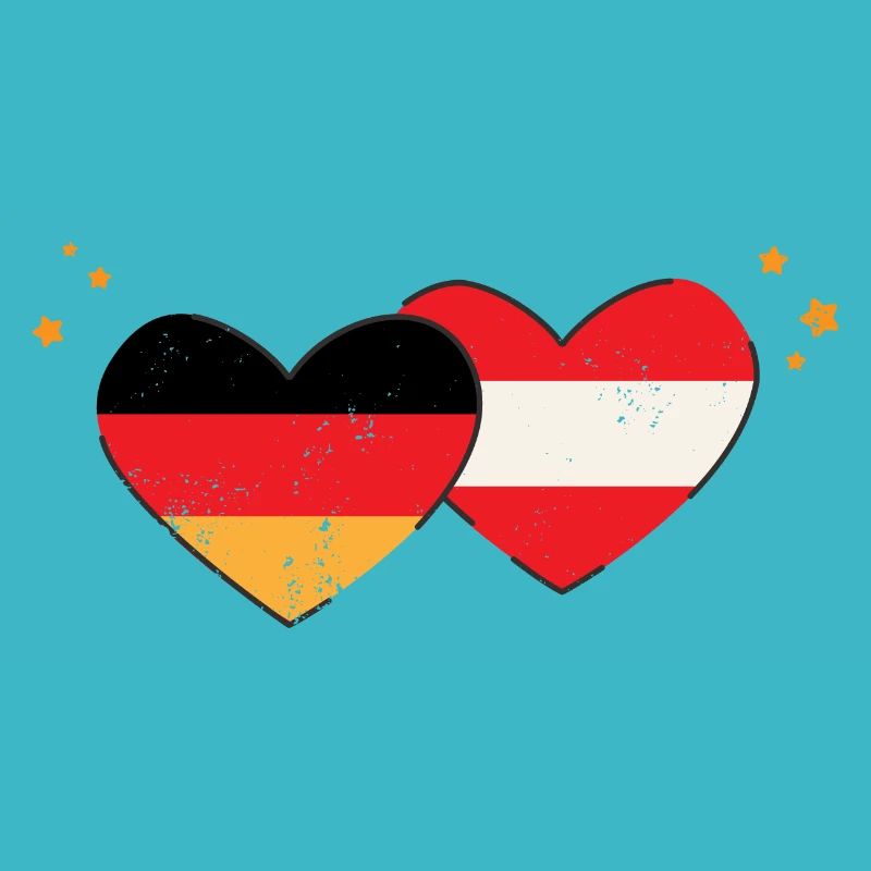 I love Austria Germany Flag Countries Heart