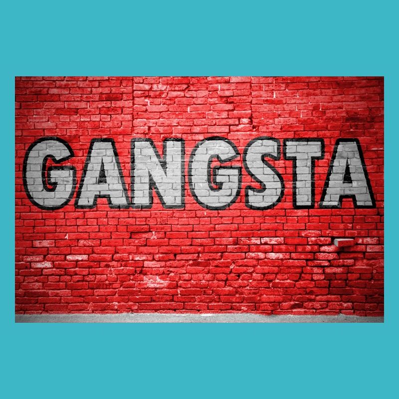 Graffiti de mur de briques de gangster