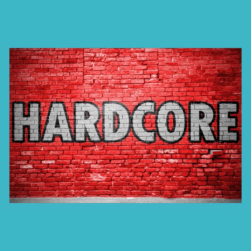 Hardcore Ziegelsteinmauer Graffiti